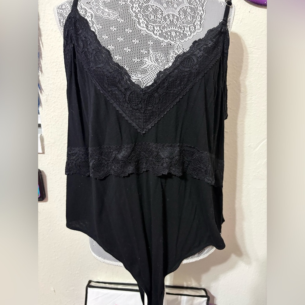 Cider Black Lace Camisole Bodysuit